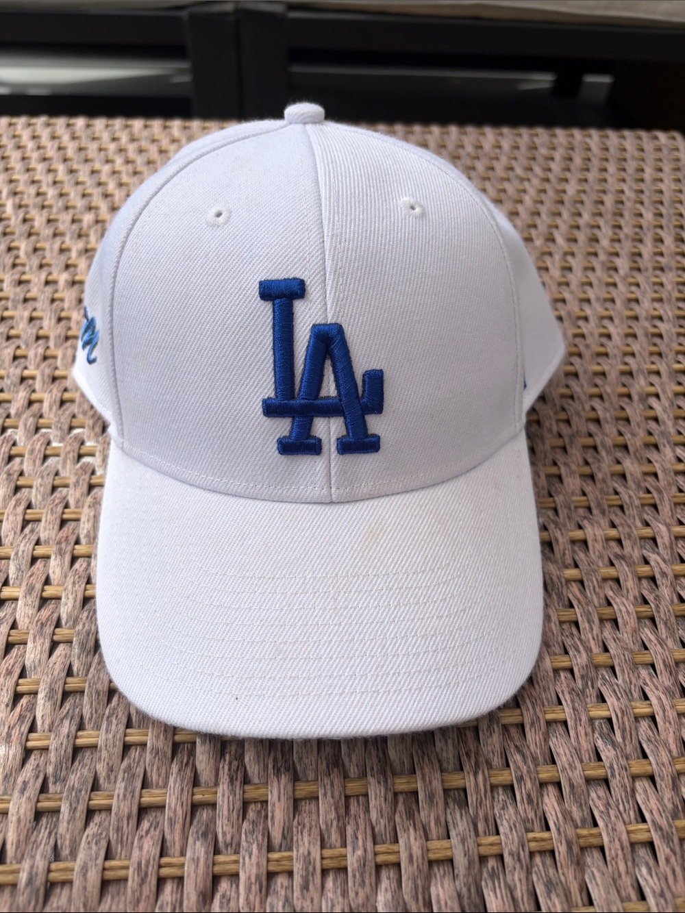 LA Dodgers White & Blue Baseball Cap with Embroidered “M”